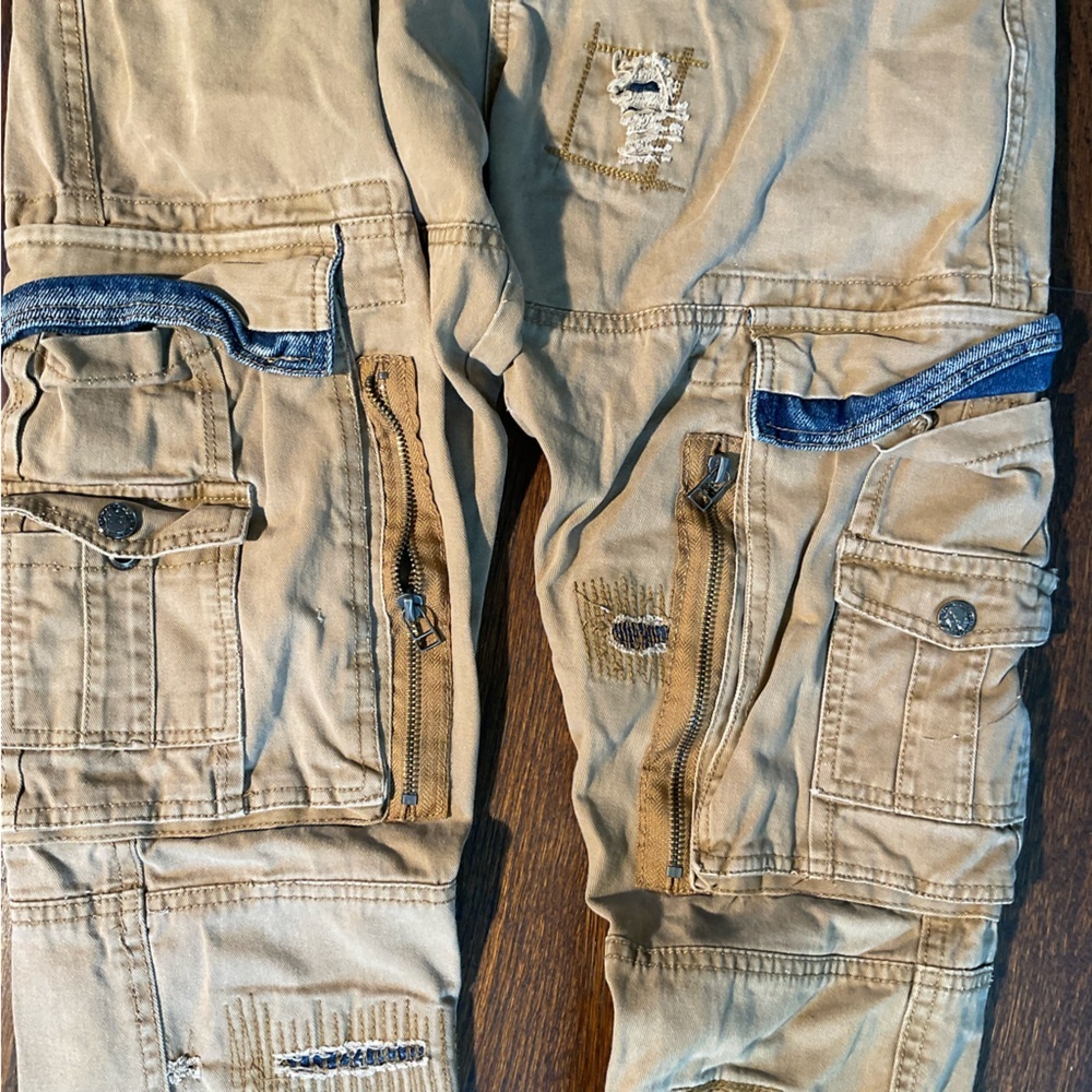 Heritage America Y2K Cargo Pants Men’s W32 L31 Distressed Utility HTF! - Picture 6 of 13